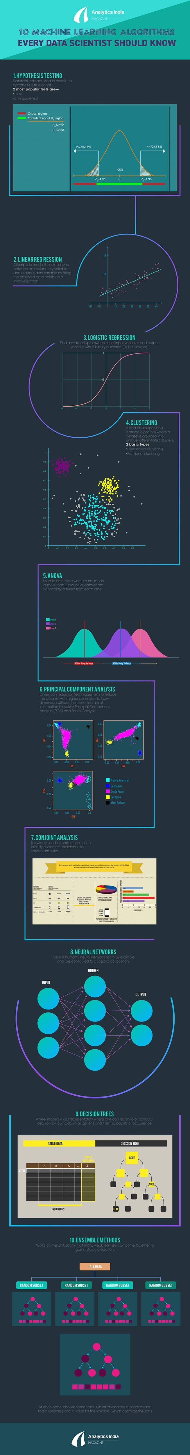 Infographic Top 10 Machine Learning Algorithms Every Data Scientist Must Understand